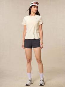 OutZeal 女士户外T恤，适合工作、健身穿着，夏季防紫外线，触感凉爽，圆领设计，带口袋。 - 黃色 - 查看 5