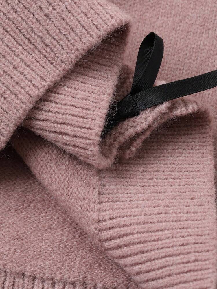 Young Girl Casual Versatile Bow Decor Sweater