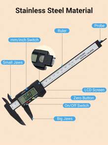 Teckwe 简约实用的多功能卡尺，带测量刻度显示