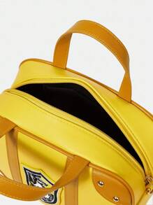 HARRY POTTER X SHEIN 女士撞色徽标贴片时尚单肩包