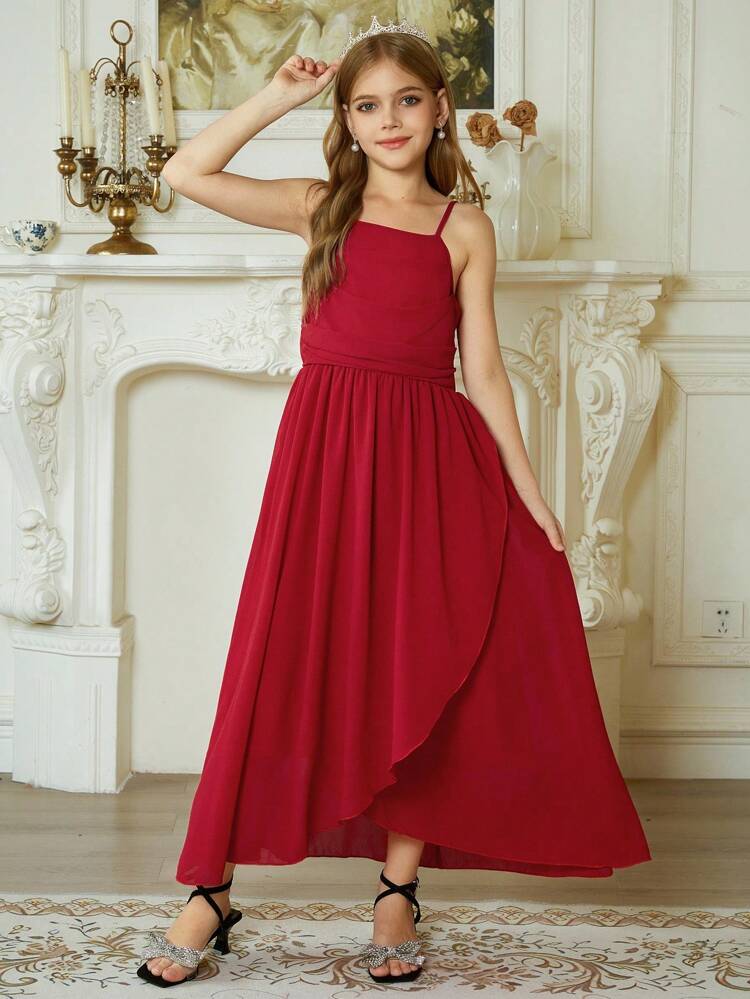 Girls' Elegant Sleeveless Dress, Fashionable And Stylish For Tween Girl In Fall