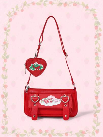 Women Cartoon Pattern Red Fashion Shoulder Bag