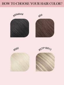 9AM Hair 7 件装 130 克/150 克 60# 铂金色全头无缝 PU 双纬夹接真人发片，HQ 雷米真人发无缝 PU 夹接片，适合女士 - S60 - 查看 10