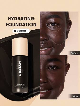 Skinfinite Hydrating Foundation-Cocoa, Lang Anhaltende, VollstäNdige Abdeckung, Lichtecht, Makellose Foundation, Feuchtigkeitsspendende, VollstäNdige Abdeckung, Unsichtbarer Poren-Concealer, Lichtecht, Lang Anhaltende, Porenfreie, Makellose, Nicht Fettende FlüSsige Foundation, Schwerelose, Weiche Foundation Marke SchöNheit Make-Up Kosmetik FüR Damen MäDchen Perfekt FüR Herbst Winter Ideal FüR Y2K Schick Mode Geeignet FüR Geburtstag Weihnachten PräSent Party Fertig Beste Farbe