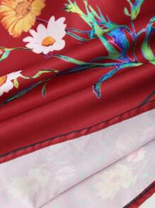 SHEIN Unity 法国夏季新款碎花度假风修身女士长款连衣裙 - 紅色 - 查看 5