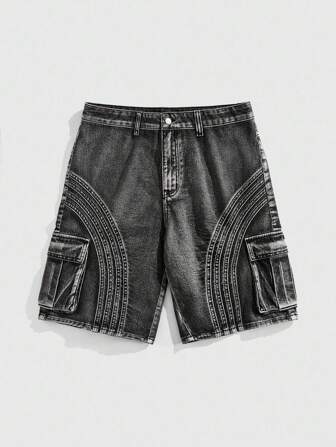 Street Life Herren Lässig Utility Denim Shorts