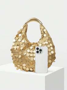 MOTF PREMIUM FASHION SEQUIN GOLD COLOR HANDBAG - Gold - View 4