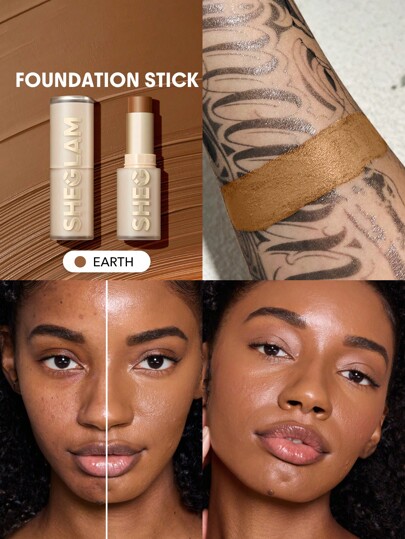 Fondotinta In Stick Ad Alta Copertura Skin Magnet-Earth Fondotinta In Stick A Lunga Tenuta, Senza Pori, Impeccabile, Facile Da Usare, A Copertura Totale, Per Tutti I Tipi Di Pelle, Resistente Allo Sbiadimento, Anti-Sudore, Leggero, Cruelty-Free, Liscio, Naturale, Effetto Pelle, Traspirante, Fondotinta In Stick, Formula Delicata, Fondotinta Per Il Trucco Marchio Bellezza Trucco Cosmetico Per Donne Ragazze Perfetto Per Autunno Inverno Ideale Per Y2K Elegante Moda Adatto Per Compleanno Natale Presente Festa Pronto Migliore Colore