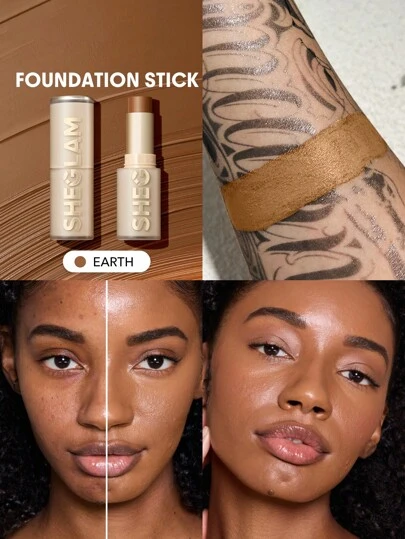 SHEGLAM Skin Magnet 高遮瑕粉底棒 持久無毛孔 無瑕疵 易於使用 全面遮瑕粉底棒 適合所有膚質 不褪色 防汗 輕盈 無殘忍 光滑 自然肌膚般妝效 透氣粉底棒 溫和配方粉底化妝品 品牌 美容 化妝 化妝品 適合女性與女孩 完美搭配冬季春季 Y2K 時尚 流行 生日禮物 假期 派對準備就緒 最佳顏色