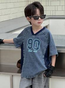 Dazy Kids Tween Boys Loose Casual Denim Jacket For Everyday Wear, Fall - Blue - View 4