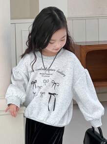 Dazy Kids 女童圆领针织印花卫衣，秋季服装