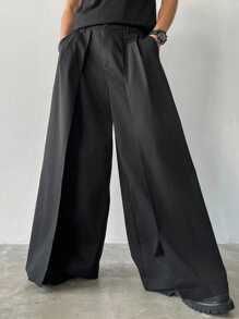 Claim Dot Quần váy 2 trong 1 Manfinity Hypemode Niche Design, quần ống rộng dáng suông kiểu Nhật màu tối dành cho nam, thích hợp cho mùa thu đông, quà tặng bạn trai, quà Giáng sinh. - màu đen - Xem 5