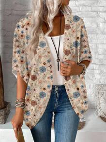 EMERY ROSE 女士休闲花卉图案轻便夹克，适合春夏季