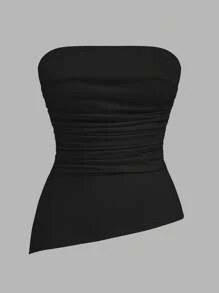 SHEIN EZwear 3 件套女士休闲褶皱开衩紧身吊带背心套装，适合夏季 - 彩色 - 查看 5