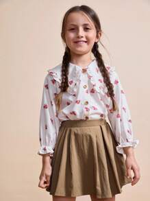 Maija Kids Maija Kids 年轻女孩休闲纯色百褶裙 - 彩色 - 查看 3