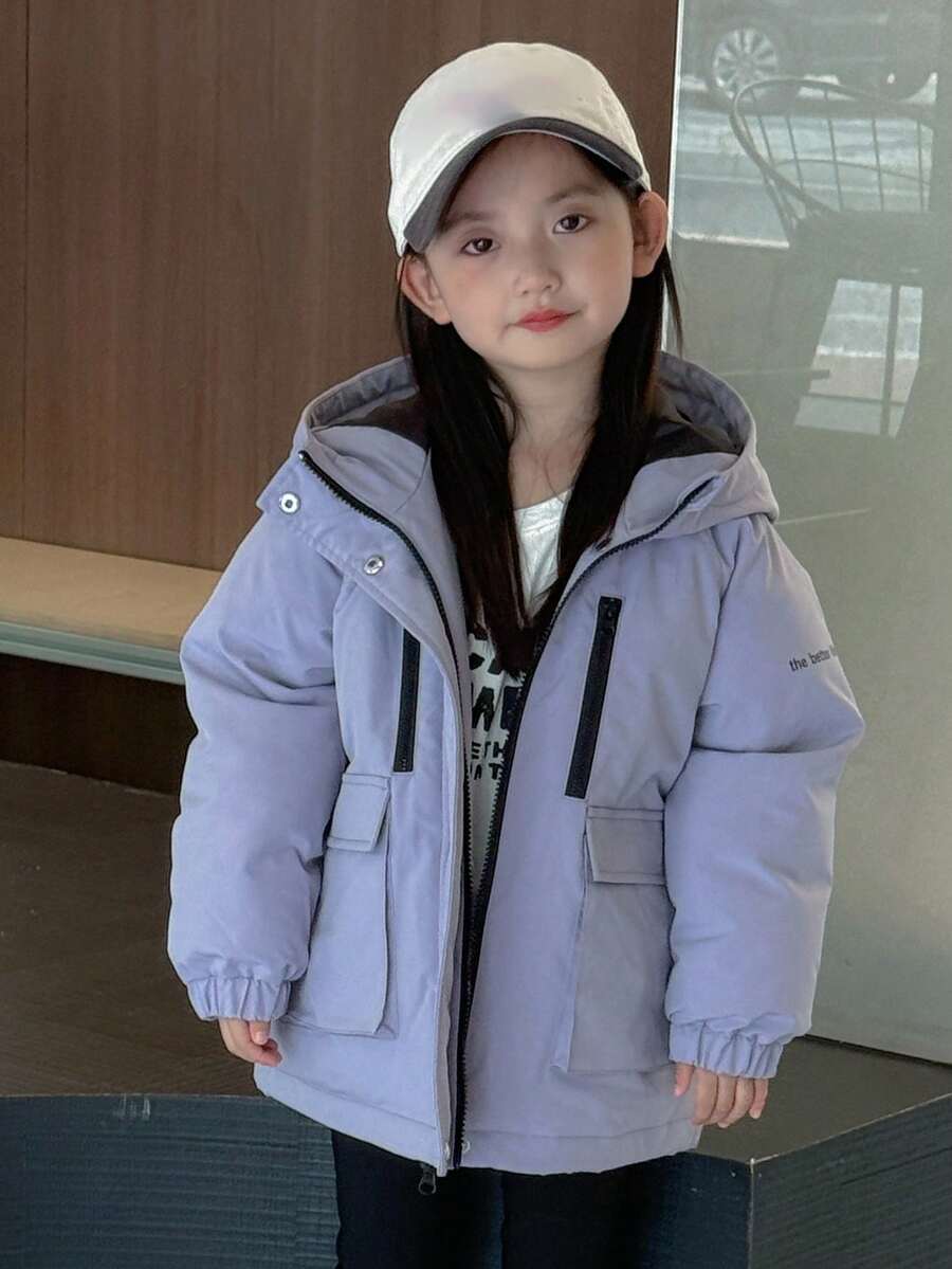 DAZY Girls Padded Coat, Fall - Purple - View 1