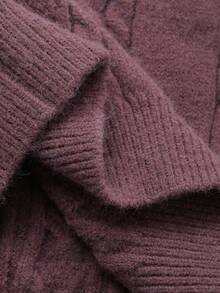 DAZY Suéter de niña con cuello de bloques de color, otoño/invierno - Morado - Ver 8