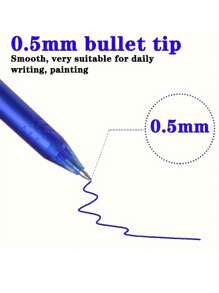 5/8/12 件套蓝色可擦笔（带橡皮擦）、摩擦笔（末端带橡皮擦）、可擦除凝胶笔、儿童和成人书写工具、开学季返校用品、男孩背包铅笔笔、圣诞装饰、客厅装饰 - 藍色 - 查看 2