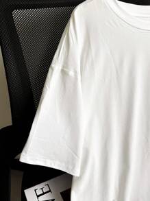 INAWLY Camiseta gráfica de mujer con estampado de panda de dibujos animados y hombros caídos de talla grande - Blanco - Ver 3