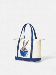 LOONEY TUNES X SHEIN Colorblock Cartoon Pattern Cute Top Handle Bag - Multicolor - View 5