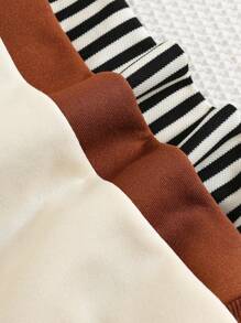 SHEIN 6件套男童休闲舒适百搭可爱圆领卫衣和运动裤套装，加厚保暖内衬运动服，秋冬季返校必备 - 彩色 - 查看 4