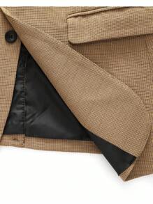 Calvornis Men's Casual Solid Color Suit Jacket, Old Money Style - Coffee Brown - View 4