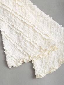 Sweetra 女士新款春夏秋季休闲通勤旅行衬衫，纹理面料，不对称下摆，喇叭袖，侧面金属装饰设计