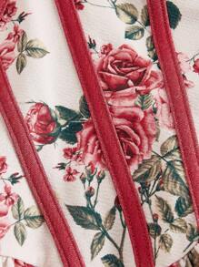 SHEIN MOD Robe midi bohème à fleurs grande taille avec bretelles spaghetti pour les fêtes de jardin, robe cami femme avec imprimé floral et bordure color block, style peinture, robes pour femmes été/automne, robe rétro pastorale, robe d'anniversaire robe midi à fleurs robe de fête de jardin robe imprimée rose robe midi à corset, robe décontractée d'anniversaire pour femme robe midi, robe de cocktail pour invitée de mariage, robes d'anniversaire pour femmes robe chic robe de laitière - Multicolore - Voir 3