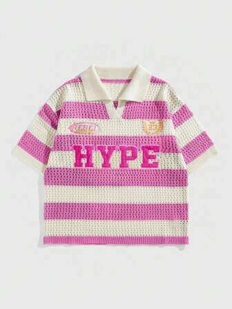 Prep Men's Striped Jacquard Knit Polo Shirt