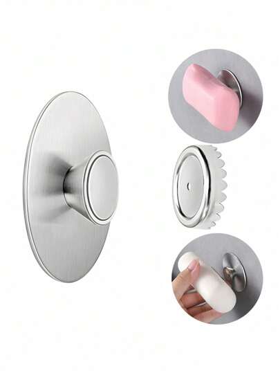 1 set rostfritt stål magnetisk tvålhållare badrum stansfri väggmonterad tvålhållare väggmonterad avloppskrok heminredning sommar tillbaka till skolan