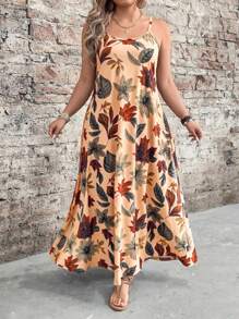 EMERY ROSE Đầm Maxi in họa tiết cây thường ngày cho nữ cỡ lớn - Nhiều màu - Xem 1