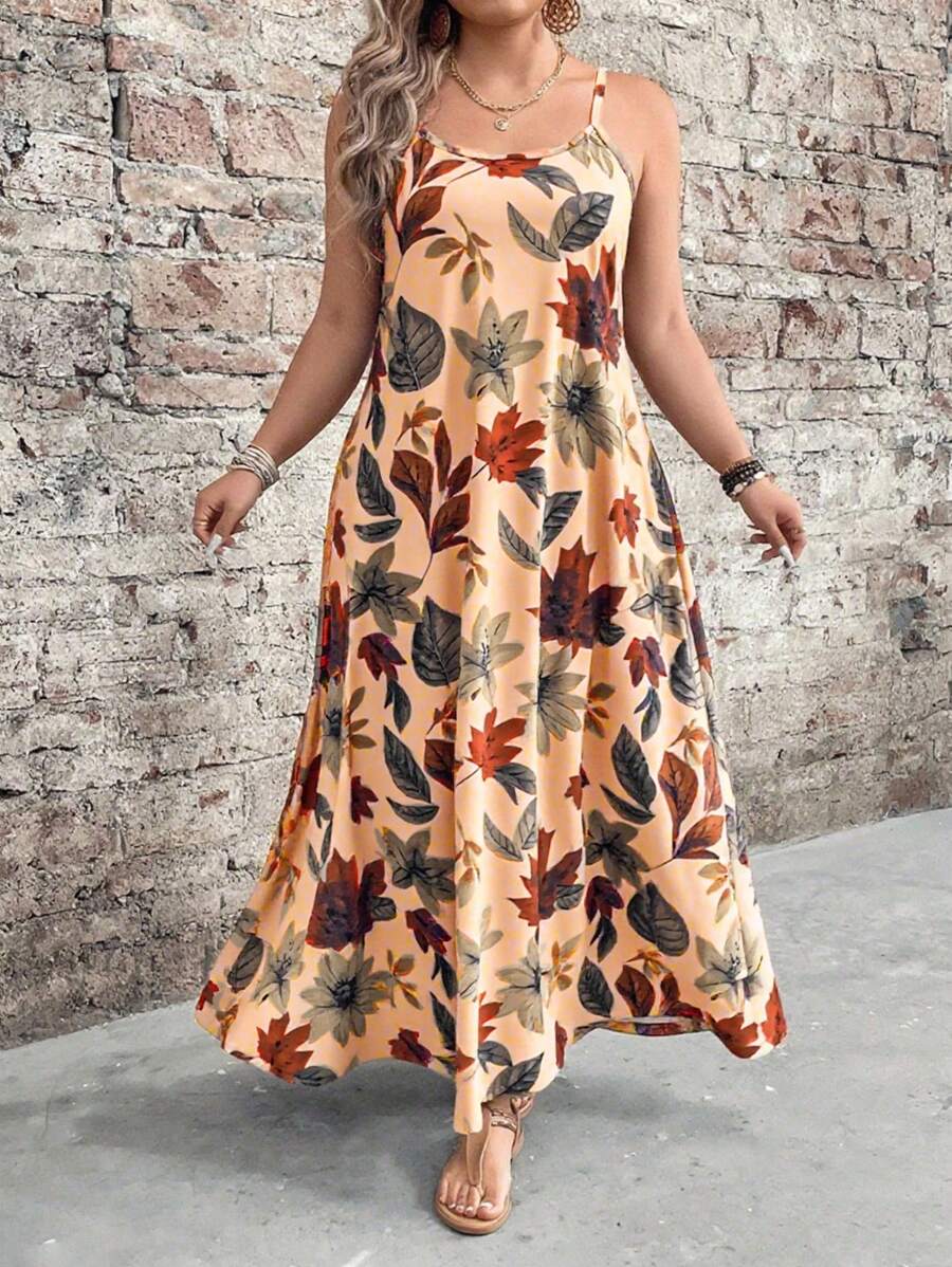 EMERY ROSE Đầm Maxi in họa tiết cây thường ngày cho nữ cỡ lớn - Nhiều màu - Xem 1