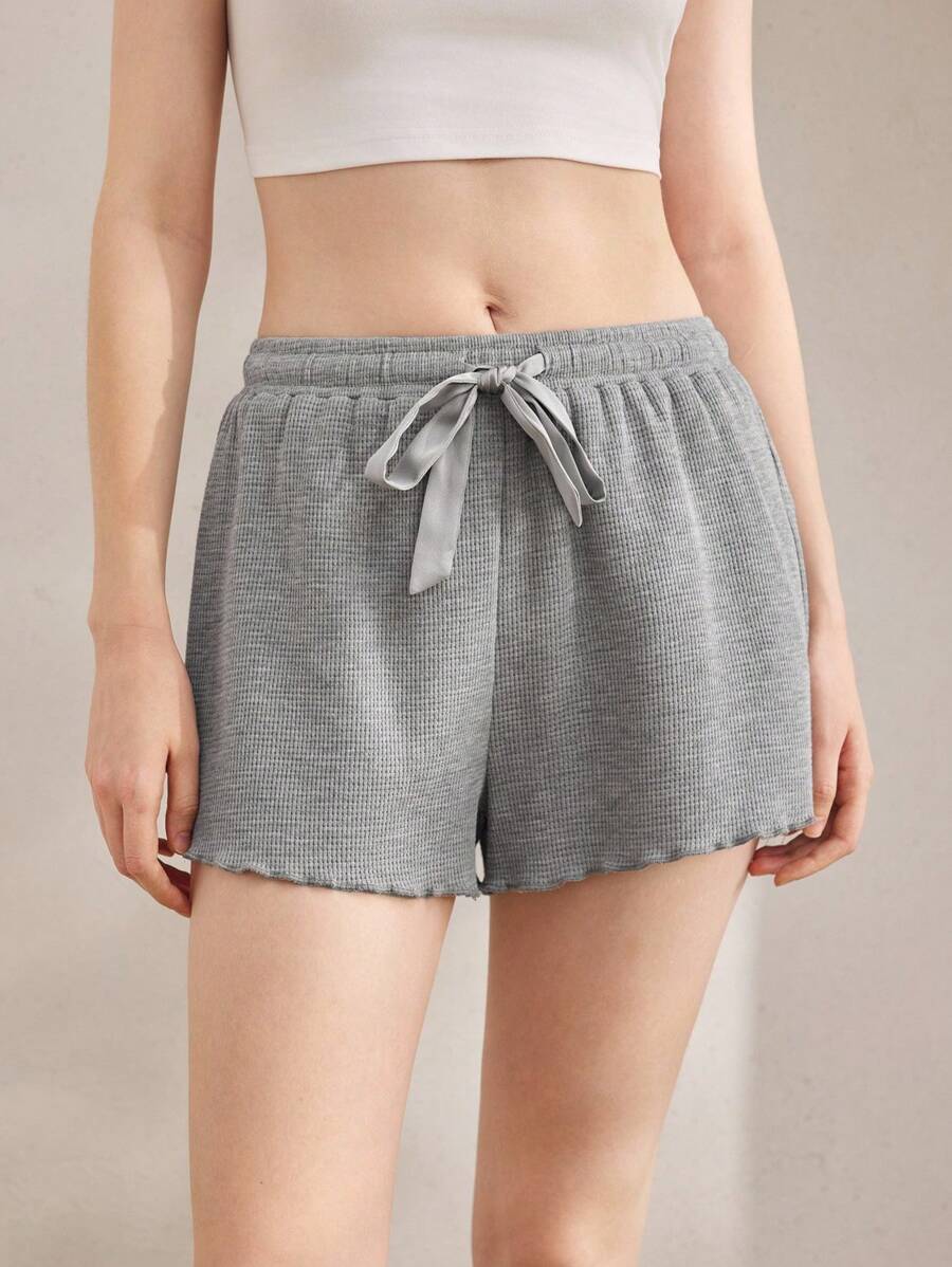 Ocili Waffle Knit Soft Comfortable Ruffled Hem Women Lounge Pants