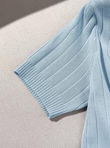 Franclia 新款夏季法式宽松罗纹修身休闲通勤女式针织开衫针织毛衣休闲穿搭春季大学服装