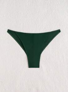 CoralVoy Men's Green Knitted Swim Briefs With Skinny Fit For Comfortable Poolside Wear - Green - View 5