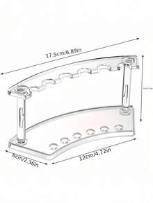 1/2/5pcs Plastic Pen Holder, 6-Slot Pen Display Rack, For Storing And Displaying Pens, Markers, Highlighters, Makeup Brushes, Suitable For Home, Office, And Shops, Transparent Craft Display Stand, Desktop Display Rack, Portable Office And Home Storage Solution, Office Supplies And Accessories - Multicolor - View 2