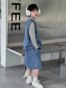 Dazy Kids 秋季大码男童休闲牛仔套装