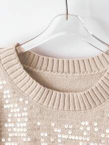 Plus Size Casual All-Match Versatile Loose Fit Crew Neck Long Sleeve Sweater Fall Winter Cloth For Women Autumn - Apricot - View 5