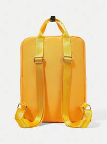 LOONEY TUNES X SHEIN Women's Fashion Cartoon Pattern Yellow Backpack - Orange - View 6