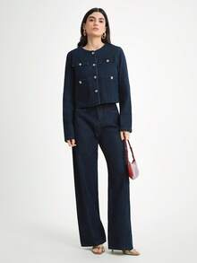 Daynim 女士休闲长袖牛仔夹克