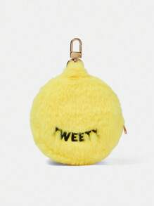 LOONEY TUNES X SHEIN 黄色毛绒时尚便携式零钱包 - 黃色 - 查看 5