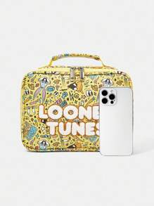 LOONEY TUNES X SHEIN Damen Buchstaben & Cartoon Muster gelbe modische Handtasche