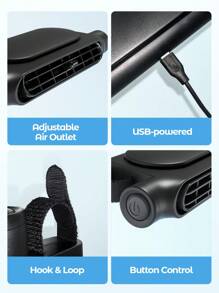 Teckwe 适用于驾驶员和乘客座椅的车载风扇，迷你便携式 USB 后座冷却风扇，儿童婴儿静音头枕颈部风扇配件，带 3 种可调风速，适用于所有汽车，汽车用品野餐旅行夏季必备