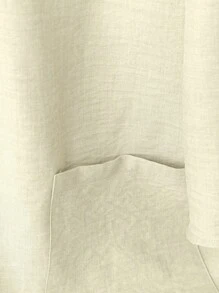 EMERY ROSE Bộ đồ đi làm thường ngày 2 món áo tay dài 3/4 cổ chữ V đính nút dừa cho nữ + quần ống đứng màu trơn - Màu be - Xem 3