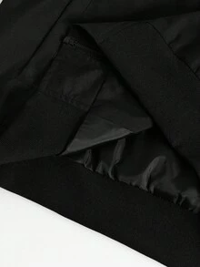 Manfinity Homme 男士条纹印花拉链休闲长袖夹克，黑色拉链夹克，男士拉链夹克，男士黑色拉链夹克，秋季 - 黑色 - 查看 4