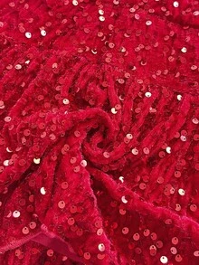 Soleia 女士性感深 V 领露背系带双荷叶边下摆亮片迷你连衣裙，适合圣诞节、约会之夜、夜总会、海滩、游轮、下午茶、波西米亚风、波西米亚风、度假 - 紅色 - 查看 8