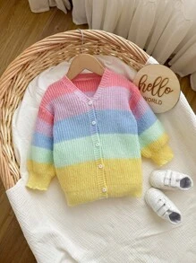 SHEIN Babygirl 彩色针织开衫，可爱百搭，秋冬 - 彩色 - 查看 3