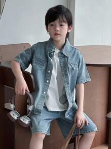 Dazy Kids Boys' Denim Set, Fall Outfit - Blue - View 6