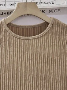 Girls Casual Top With Woven Hem And Skirt, Summer - Brown - View 7