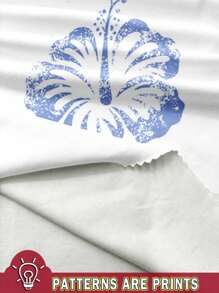 SHEIN EZwear Camisole Wanita Model Halter Neck Ketat dengan Motif Bintang Laut, Bunga, dan Cangkang Kerang, Cocok untuk Musim Panas dan untuk Bepergian. - MultiWarna - View 4